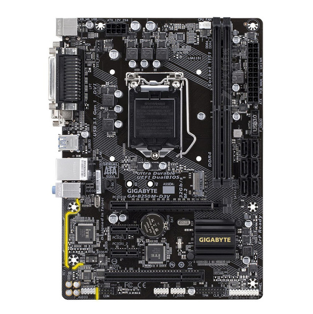 Original New Gigabyte B250M-D3VX-S1 Desktop Motherboard with DDR4 Memory SATA Hard Drive Interface Integrated Graphics Card