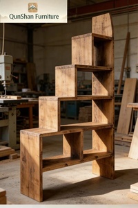 Étagère de rangement en bois massif à combinaison libre, style japonais créatif pour salon - Product Image 4
