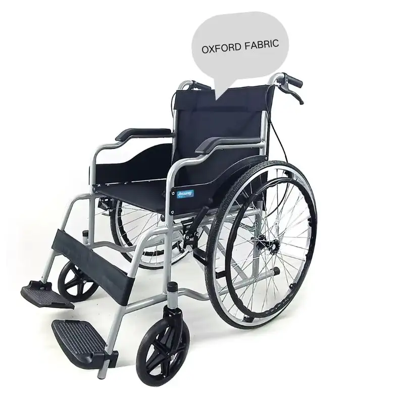 Kursi roda Manual ringan, kursi roda manual untuk Ban padat cacat dapat dilipat portabel