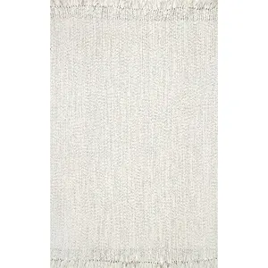 Handmade Area Rug European Style Braids Texture-A Fluffy Supple Wool Rug with Tassels Fringe for Home Decoration