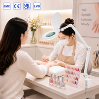 Loupe de lecture professionnelle à pince, à intensité réglable, avec éclairage LED et lampe à pince pour salon de beauté et extensions de cils
