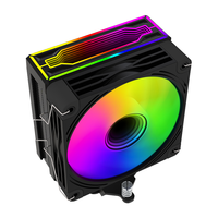 Ventilateur de refroidissement CPU à roulement hydraulique LED ARGB avec radiateur en cuivre-aluminium, faible bruit 17 dB(A) et durée de vie de 40 000 heures pour dissipateur thermique PC