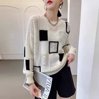 Cardigan d'hiver en acrylique anti-plis pour femme, style coréen, coupe ajustée, décontracté, ample, polyvalent, ajouré, à manches longues, col en V, chemise de base