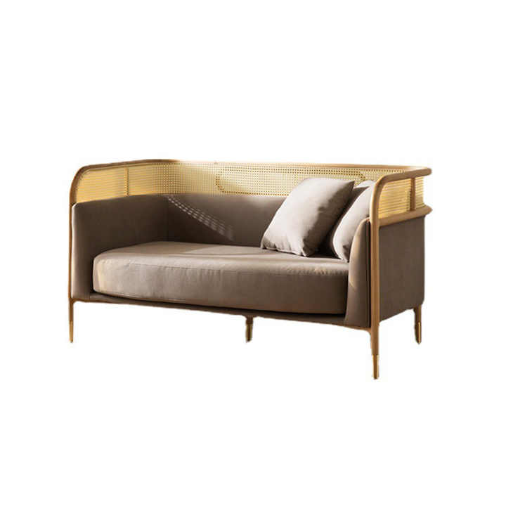 High Quality Wood Sofa Set Living Room Hotel Restaurant Nordic Fabric