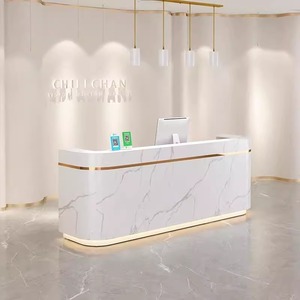 Comptoir <span class=keywords><strong>de</strong></span> caisse moderne en bois écologique, couleur personnalisée, pour salon <span class=keywords><strong>de</strong></span> beauté, bureau, hôtel, centre commercial, bar, réception - Product Image 4