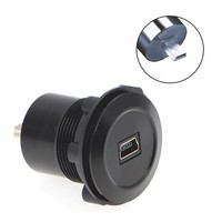 Conector Micro USB 2.0 Hembra a Macho de Metal para Montaje en Panel, Toma USB