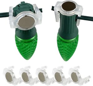 Clips magnétiques robustes C7 C9 <span class=keywords><strong>pour</strong></span> éclairage de Noël, <span class=keywords><strong>fixation</strong></span> sur toitures métalliques et gouttières, <span class=keywords><strong>pour</strong></span> douilles d'ampoules C7 C9 - Product Image 2