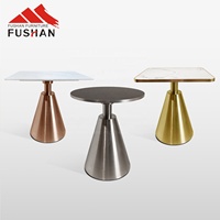 Base commerciale de table d'acier inoxydable de conception de luxe base en métal de table de dîner de salon de forme de cône pour la table basse carrée ronde