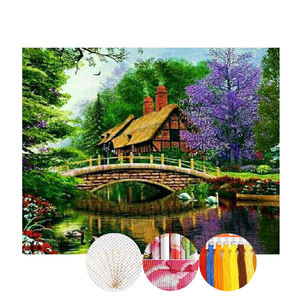 Grand tissu <span class=keywords><strong>Aida</strong></span> imprimé grand motif de poissons personnalisé bricolage broderie artisanat, point de croix et travaux d'aiguille pour adultes - Product Image 2