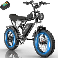 Bicicleta Eléctrica Q20 48v 20 Pulgadas, Fatbike, Bici Eléctrica Rápida con Llantas Gruesas, Bicicleta Eléctrica Híbrida de Montaña, Bicicleta Eléctrica para Adultos