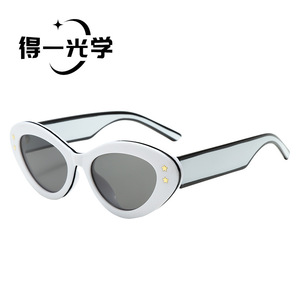 De Yi <b>Optics</b> Cat Eye Sunglasses For Women Pc Frame Uv400 Protection Star Decorations - Product Image 1