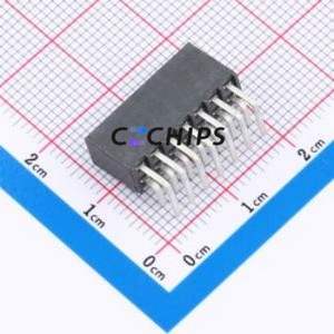 SSW-107-02-S-D-RA Pin Socket Bent Lead Through Hole,P=2.54mm Connector 2.54mm 2.54mm Right Angle Insert Double Row - Product Image 2