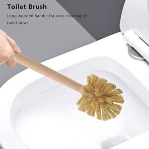 Antiscivolo setole di Sisal di bambù spazzola per la <span class=keywords><strong>pulizia</strong></span> della toilette manico lungo riutilizzabile in legno di faggio scopino <span class=keywords><strong>wc</strong></span> per il bagno - Product Image 3
