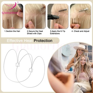GlamorDove – Nouveaux protège-plaques de fusion thermique en acrylique personnalisables avec logo pour extensions capillaires K Tip – 10 pièces/boîte - Product Image 5
