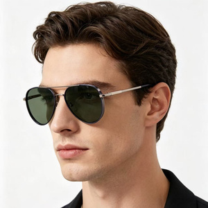 <span class=keywords><strong>Gafas</strong></span> <span class=keywords><strong>de</strong></span> <span class=keywords><strong>Sol</strong></span> Metálicas Vintage al por Mayor para Hombre y Mujer, Estilo Piloto con Doble Puente, Protección UV400, Logotipo Personalizado, Proveedor OEM <span class=keywords><strong>de</strong></span> <span class=keywords><strong>Gafas</strong></span> - Product Image 2