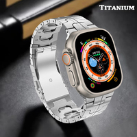 BEEFLYPOWER Neuerscheinung Titanlegierung Knocheninschriften Uhrenarmband für Apple Band 11 10 9 45mm Iwatch Iron Man Element