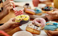3 Paires/Set Boîte Cadeau Nouveauté Vente en Gros Personnalisée Happy Creative Unisex Crew Funny Donut Chaussettes pour Cadeau