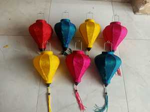 Linternas Vietnamitas Hechas a Mano de Bambú, Decoración Tradicional en Rojo, Azul, Amarillo y Rosa, Artesanía para Decoración del Hogar - Product Image 1