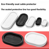 Passe-câble en caoutchouc silicone double face de forme ovale, passe-câble en caoutchouc noir, passe-câble en caoutchouc silicone EPDM
