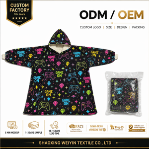 Wholesale Kids Adult Soft Warm Sweatshirt <strong>Hooded</strong> <strong>Blankets</strong> Games Race Printed Oversized Wearable Hoodie <strong>Blanket</strong> - Product Image 5