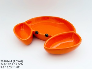 Assiette en céramique en forme <span class=keywords><strong>de</strong></span> <span class=keywords><strong>homard</strong></span> rouge, <span class=keywords><strong>plateau</strong></span> <span class=keywords><strong>de</strong></span> service pour <span class=keywords><strong>fruits</strong></span> <span class=keywords><strong>de</strong></span> <span class=keywords><strong>mer</strong></span>, <span class=keywords><strong>plateau</strong></span> à collation à 2 compartiments, vaisselle pour restaurant et fête - Product Image 6