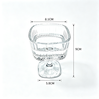 Service de table moderne en verre cannelé, 6 pièces, écologique, résistant à la chaleur, pour fêtes, salades de fruits, assiettes à gâteaux, coupes à dessert et verres à jus