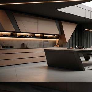 Armoire de cuisine 3d Integrales Gabinetes Designs modernes Armoire de cuisine noire - Product Image 3