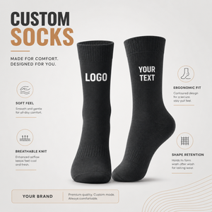 Calcetines de Bambú para Hombre, con Logotipo Personalizado, al por Mayor, para Vestir, Casuales, Transpirables, Antiolor, de Color Sólido, en Caja de Regalo - Product Image 3