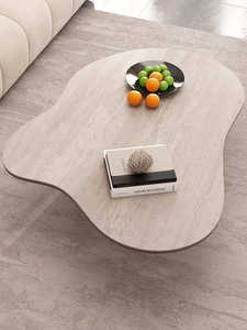 طاولة قهوة خشبية فاخرة من AJUNION ، طاولة قهوة عصرية غير منتظمة الشكل على شكل سحابة ، طاولة مركزية لأثاث الفيلا المنزلية - Product Image 3
