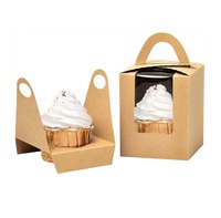Boîte à cupcakes personnalisée en papier, boîte à emporter, boîte d'emballage avec fenêtre
