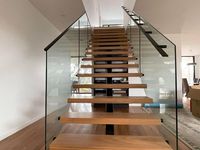 Support de verre noir mat pour balustrade en verre pour balcon, terrasse et systèmes de balustrades d'escalier