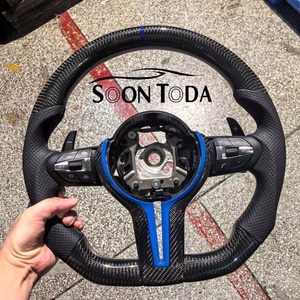 Volante de Cuero y Fibra de Carbono para <span class=keywords><strong>BMW</strong></span> 525i F30 F07 F10 F20 F25 F26 F32 F34 F35 F36 F48 X6 M3 M5 <span class=keywords><strong>M7</strong></span> F11 F15 F16 F22 F80 F90 - Product Image 1