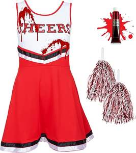 Disfraz de animadora Zombie para niñas con pompones <span class=keywords><strong>Blood</strong></span> and Bloody <span class=keywords><strong>Dead</strong></span> Kids Outfit Disfraces de Halloween - Product Image 4