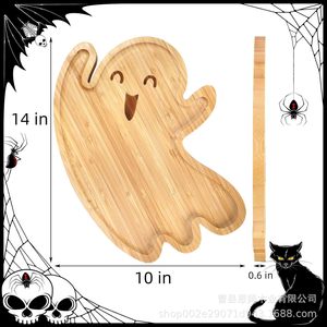 Halloween <b>Pumpkin</b> Shaped Bamboo Serving Tray For Party Food Decoration - Product Image 2