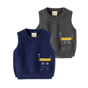 2025 nouveaux garçons tricoté gilet haut à la mode bébé <span class=keywords><strong>pull</strong></span> <span class=keywords><strong>pull</strong></span> pour printemps et automne hiver vêtements pour enfants en gros - Product Image 1