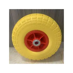 China factory direct sale 10"4.10-4 3.50-4PU foam wheel wheelbarrow tire