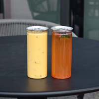 Boîtes transparentes en PET de 250 ml, 330 ml, 350 ml, 500 ml, petites boîtes de soda en PET avec couvercle pour café, jus et autres boissons