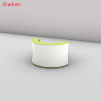 Table de réception pliable avec écran LED, comptoir moderne en bois, bureau de réception demi-rond pour la pâtisserie