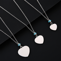Collier en acier inoxydable Ywyougang avec pendentif cœur, perles entretoises multicolores en strass, personnalisable, cadeau pour femme