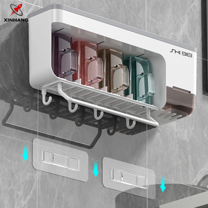 <span class=keywords><strong>Portaspazzolino</strong></span> Multifunzione Xinhang dal Design Moderno con Dispenser per Dentifricio e Contenitore da Bagno a Parete - Product Image 3
