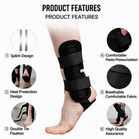Attelle de cheville en néoprène avec plaque d'acier, compatible chaussure, réglable S/M/L, pour la course, le football, le basketball et les sports de plein air