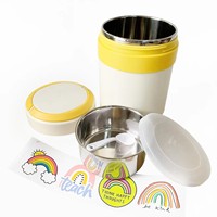 Boîte à lunch double cylindrique empilable en acier inoxydable 201, multicolore au choix, grande capacité pour les repas quotidiens faits maison en famille