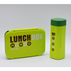 <b>Lunch</b> Box And Water Bottle <b>Set</b> Blue Bpa Free Rectangle Plastic With Lid For Students - Product Image 3