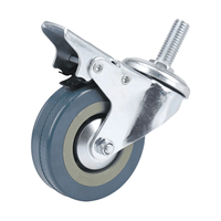 Roulettes pivotantes robustes de 75 mm avec frein, roulettes pour chariot, roulettes pour meubles, roulettes pivotantes à vis, 360° ° Roue pivotante