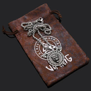 AliExpress vendita calda stile Vintage in acciaio inox ciondolo celtico in titanio testa in acciaio gioielli-vyking collana lupo per bambini - Product Image 4