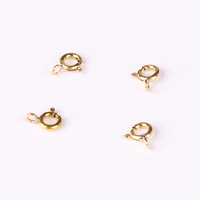 Boucle à ressort en laiton plaqué or de 6 mm, boucle en forme de O, accessoire de bijouterie DIY, boucle de verrouillage, connexion d'extrémité de bracelet rond, boucle ronde