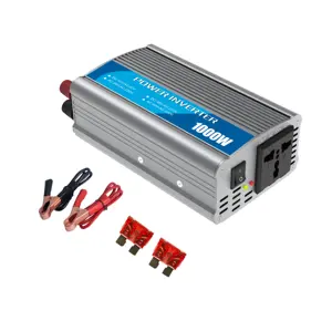 Inversor de onda sinusoidal modificada de 1000W, convertidor inversor de corriente CA de 12V a 220V y 110V con salida de CA dual para coche al aire libre