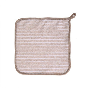 Chiffon de cuisine en microfibre corail carré 25x25 30x30 rayé avec cordon de suspension, absorbant et durable - Product Image 2