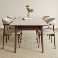 Vente flash - Ensemble de table à manger moderne en bois massif pour 6 personnes, table de luxe pour salle à manger, hôtel, maison, prix de gros