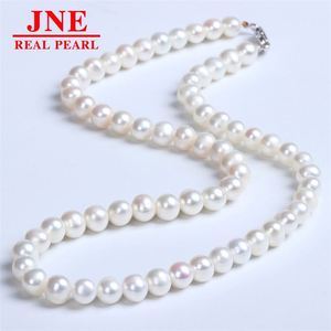 Collier de perles naturelles, perles rondes, fermoir queue de poisson blanc 925, collier de perles, cadeau pour la fête des mères pour les aînés - Product Image 5